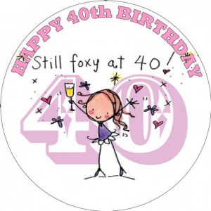 Happy 40th Birthday Female Edible Cake Topper