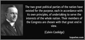 The two great political parties of the nation have existed for the ...
