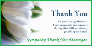 Sympathy Thank You Messages/ Condolence Thank You Notes Wordings ...