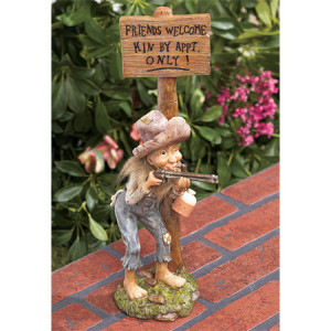 comical funny hillbilly garden statue