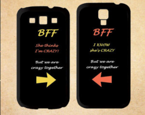 Samsung Galaxy S3 s4 Case,BFF Quote She's Crazy Arrow Best Friends ...