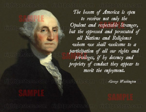 George Washington Immigration Quote Poster