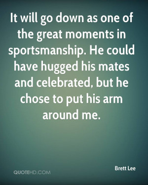 It will go down as one of the great moments in sportsmanship. He could ...