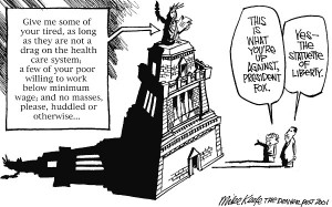 Statue of Liberty Political Cartoon On
