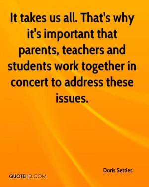 ... parents, teachers and students work together in concert to address