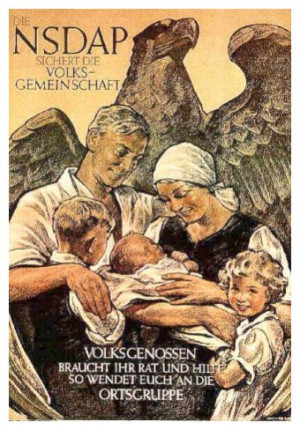 Nazi propaganda emphasising family and motherhood