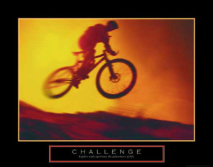 CHALLENGE Off-Road Mountain Biking Poster - Cycling Motivational ...