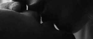 gif couple kissing Black and White lips Sensual closeness