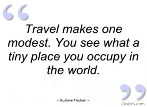 travel makes one modest