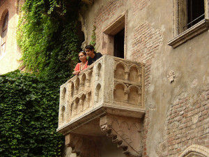 Balcony from the famous Romeo and Juliet play in Verona Italy