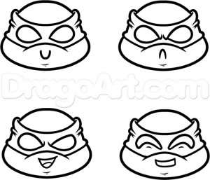 How to Draw Chibi Teenage Mutant Ninja Turtles, Step by Step, Chibis ...