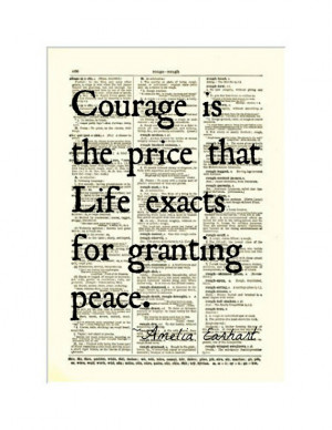 Amelia Earhart Quote Print, Courage Quote Art, Wall Decor, Art Print ...