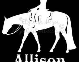 Personalized Western Pleasure Horse Rider Vinyl Decal Sticker YOU ...