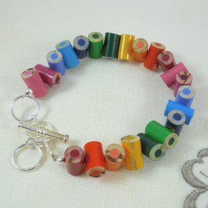 Colored Pencil - Beaded Bracelet - Charm Bracelet - Teacher Gift ...