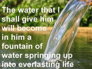 The water that I shall give him will become in him a fountain of water ...