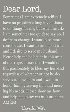 Prayer Of The Day – Serving My Husband More --- Dear Lord, Sometimes ...