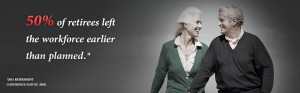 47% of retirees left the workforce earlier than planned.* -- *2009 ...