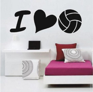 Love Volleyball - Vinyl Wall Decals Stickers Quotes
