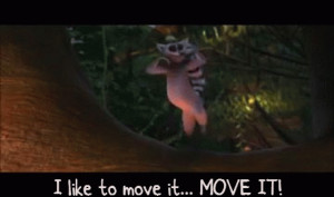 King Julien and Maurice love to move it!