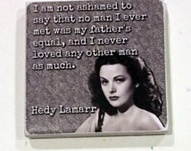 Hedy Lamarr Vintage Old Hollywood S tar Quote Ceramic Tile Cubicle ...