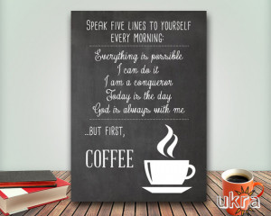 ... Chalkboard Printable,Instant download,Kitchen Wall Art,Coffee Quote