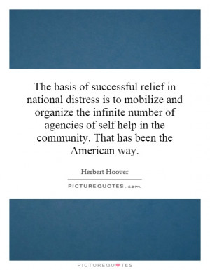 The basis of successful relief in national distress is to mobilize and ...