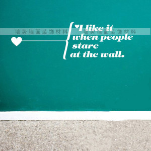 like it when people stare at the wall Quote wall sticker love heart ...
