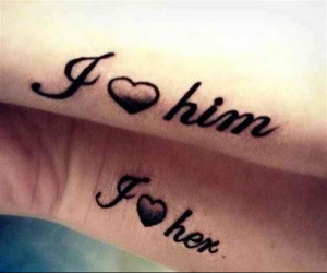 cute tattoo for couples professing their love for each other.