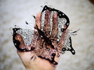 Hina Aoyama Butter fly thumb Highly Intricate Hand cut paper Designs