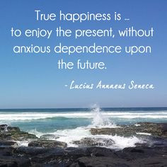 Quote of the Day: True happiness is .. to enjoy the present without ...
