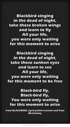 BLACKBIRD --- JOHN LENNON & PAUL McCARTNEY