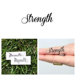 Quotes Strength Temporary Tattoo Set of 2 by Tattify on Etsy, $5.00
