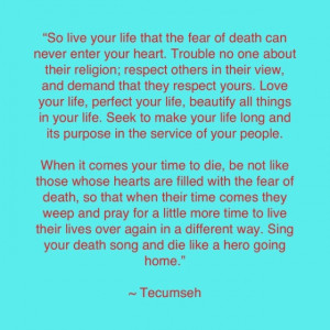 Smart man that Tecumseh :)