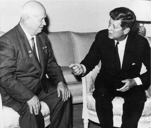 president john f kennedy with nikita khrushchev of the soviet