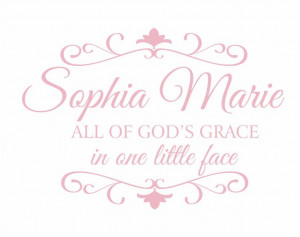 All of God's Grace in One Little Face Vinyl Wall Decal - Personalized ...