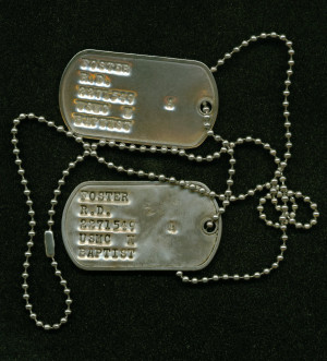 RD Foster's Dog Tags- Returned tag is on bottom.