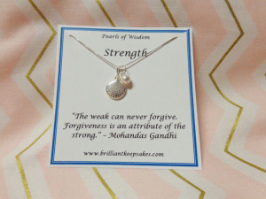 Gandhi quote necklace seashell charm strength jewelry