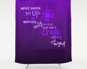 purple motivational quote shower cu rtain purple bathroom decor violet ...