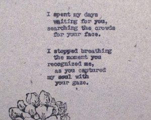 Soul mates quote Soulmates Love Poe m Typed With Vintage Typewriter ...