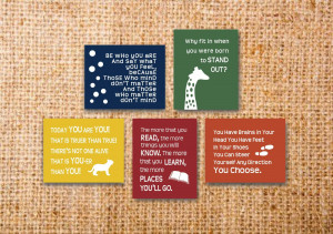 Seuss Quotes Prints Childrens Kids Wall Art Set Modern