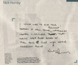 nick hornby arsenal quotes