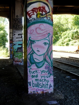girl graffiti fuck you Street Art macho bullshit feminist rant