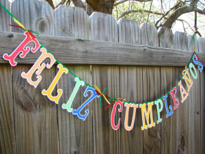... Banner FELIZ CUMPLEAÑOS Happy Birthday In Spanish Made To Order