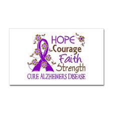 Hope Courage Faith Alzheimers Sticker (Rectangle) for