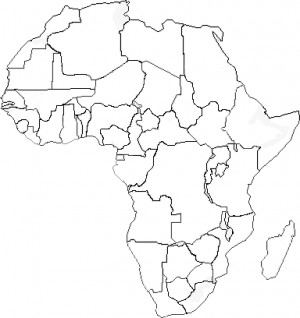sub saharan africa map blank