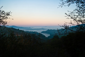 ... on the 150 - I loved the mist hanging over the lake (Casitas again