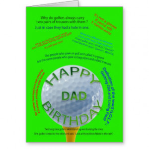 Golf Jokes birthday card for Dad