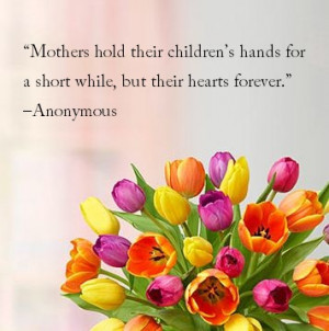 Mothers hold their children’s hands for a short while, but their ...