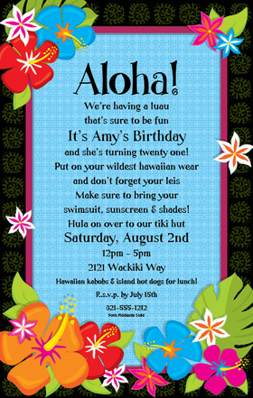 hawwaiian style, this invitation is perfect for your next luau party ...