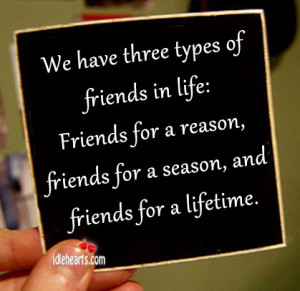 we have three types of friends in life friends for a reason friends ...